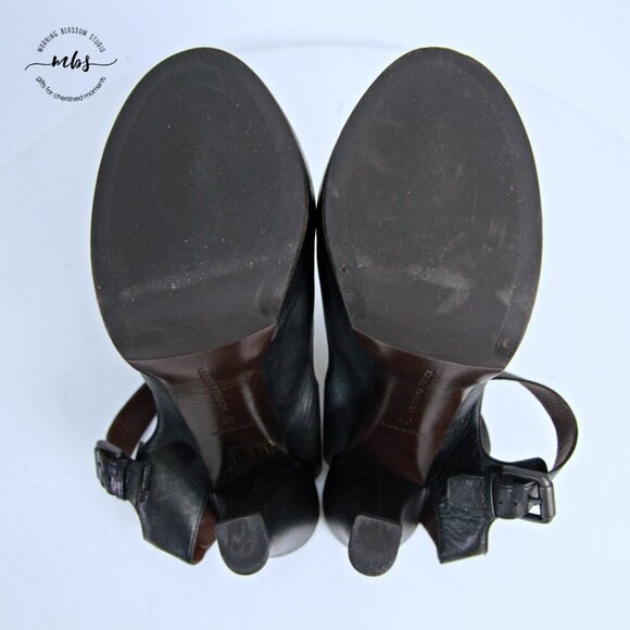 Bottega Vanetta Platform Open Toe Wrap Ankle Strap Sandals Black Women 9 - Picture 12 of 14